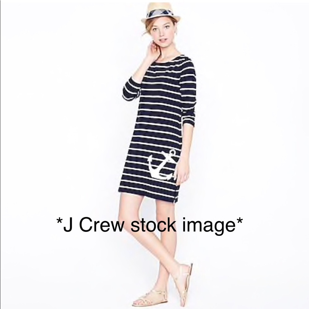 J Crew Maritime anchor cotton knit dress